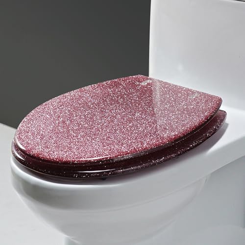 Unikicool Toilettensitz Aus Kunstharz,WC Sitz Glitzer,Toilettendeckel,Glitzer Toilettendeckel Aus Kunstharz,WC Sitz Aus Harz,Toilettenbrille,Harz-Toilettendeckel,Geeignet FüR Die Toiletten von Unikicool