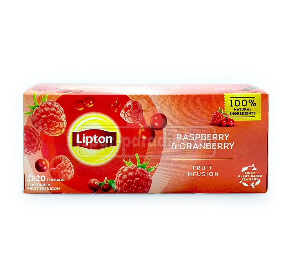 Unilever Teekanne Lipton Früchtetee Himbeere & Cranberry, 20er Pack von Unilever