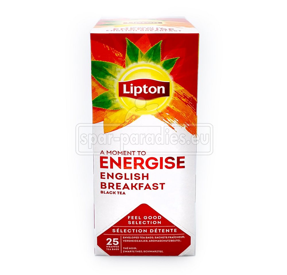 Unilever Teekanne Lipton Schwarztee English Breakfast Energise, 25er Pack von Unilever
