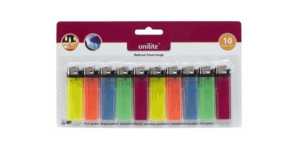 Unilite Haushaltsschere Unilite Reibradfeuerzeuge 10er Blister von Unilite