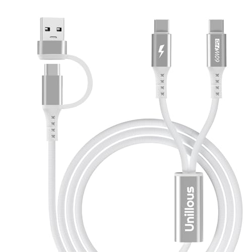 Ladekabel für Phone 16 15 Pro Max, [1.2M] 4 in 1 USB A/USB C Kabel mit 2 Typ C Anschlüsse, Multi Ladekabel USB C Schnellladekabel Universal für Samsung Galaxy LG Huawei Xiaomi PS4 Kindle Tablet von Unillous