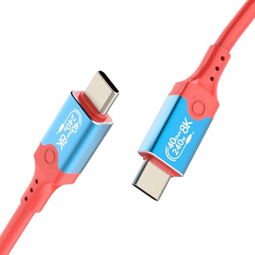 Unillous USB4 Kabel mit Thunderbolt 4 Kabel 1M, 40Gbps USB C Datenkabel, PD 3.1 240W USB-C auf USB-C Ladekabel, 8K60Hz 4K120Hz HDR Videokabel für iPhone 16 15 MacBook, Dock station, SSD, Monitor, Hub von Unillous