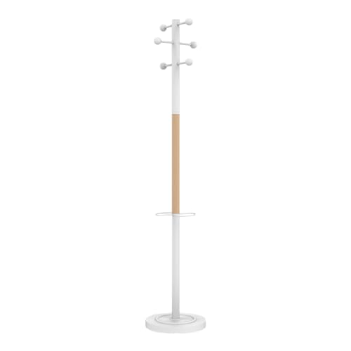 UNILUX Garderobenständer ACCESS, 175 cm, mit Schirmständer, weiß und buche von Unilux