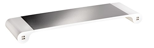 Unilux Monitorständer, 4 USB Ports, weiß silber von Unilux