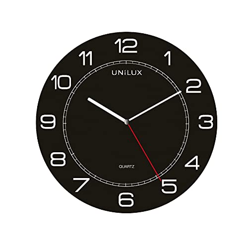 Unilux riesen Wanduhr Mega in schwarz, moderne, analoge Uhr für große Räume von Unilux