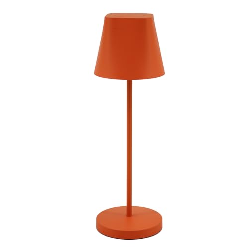Unilux Ava Akku-LED-Lampe, Tisch-Leuchte, für den Außenbereich geeignet, IP 44, dimmbare Lichtintensität und Farbtemperatur, orange von Unilux