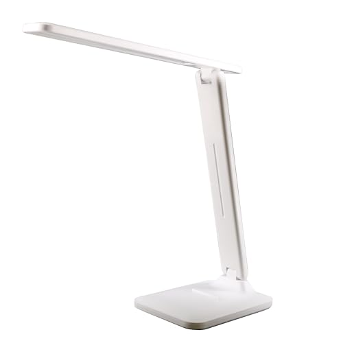 Unilux HALO LED-Schreibtischlampe, 3 Helligkeiten, faltbar & tragbar, kabellos, wiederaufladbar, Touchscreen, Weiß von Unilux