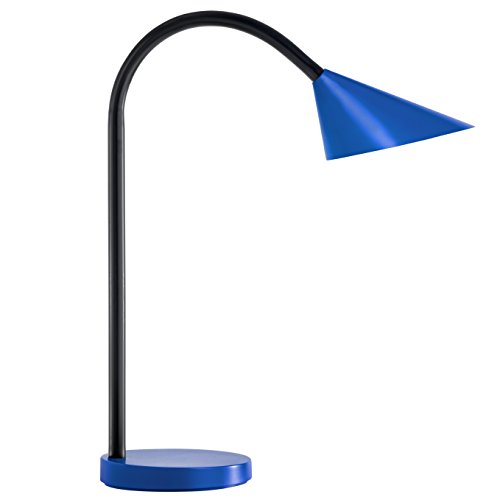 Unilux LED Schreibtischlampe Sol, blau, flexibel biegbarer Arm, 500lm, 3000K, 4W von Unilux