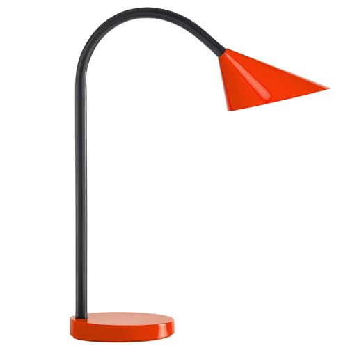 Unilux 400077406 Sol in rot, moderne LED-Schreibtischlampe, flexible Schreibtisch-Leuchte Bürolampe Tischlampe Leselampe Leuchte Büroleuchte Schreibtischleuchte Tischleuchte von Unilux