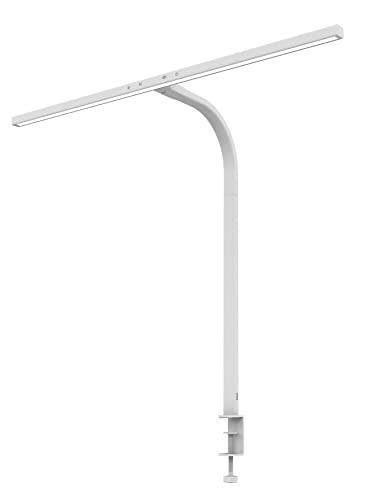 Unilux LED Schreibtischlampe Strata weiss, dimmbar, Helligkeitssensor, Klemme von Unilux