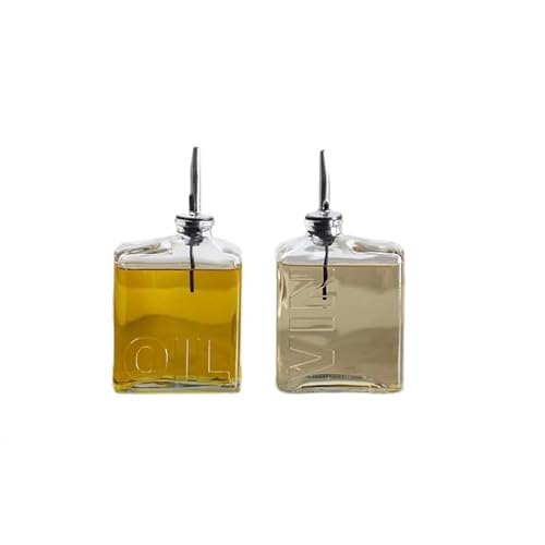DAMDAM GO | Öl-/Essig-Set mit Dosierdeckel aus Edelstahl - Glas - 450 ml von DAMDAM GO