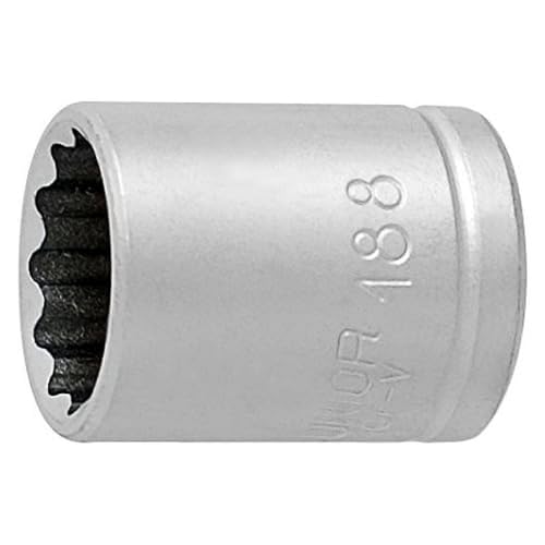 Unior 188/2 12p Zwölfkantsteckschlüssel mit Innenvierkantantrieb 1/4 Zoll, 12 mm von Unior
