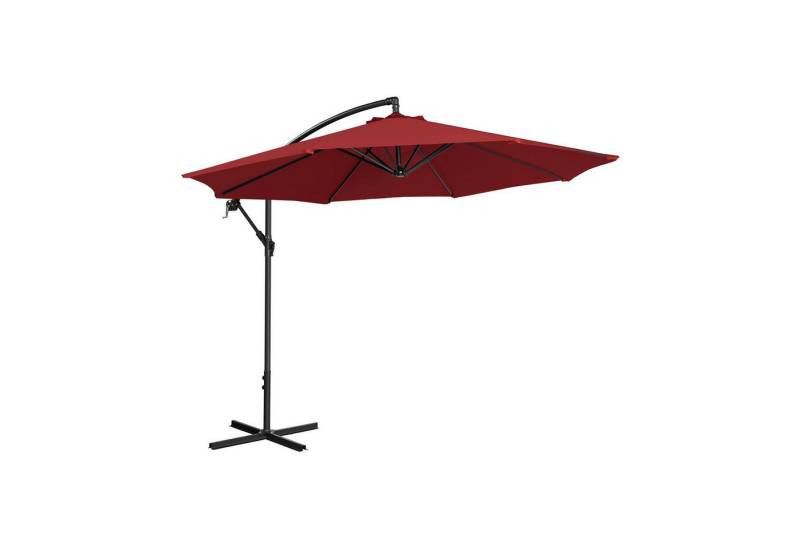 Uniprodo Ampelschirm Ø 300 cm Sonnenschirm Gartenschirm Marktschirm neigbar bar UPF 50+, Bordeaux von Uniprodo