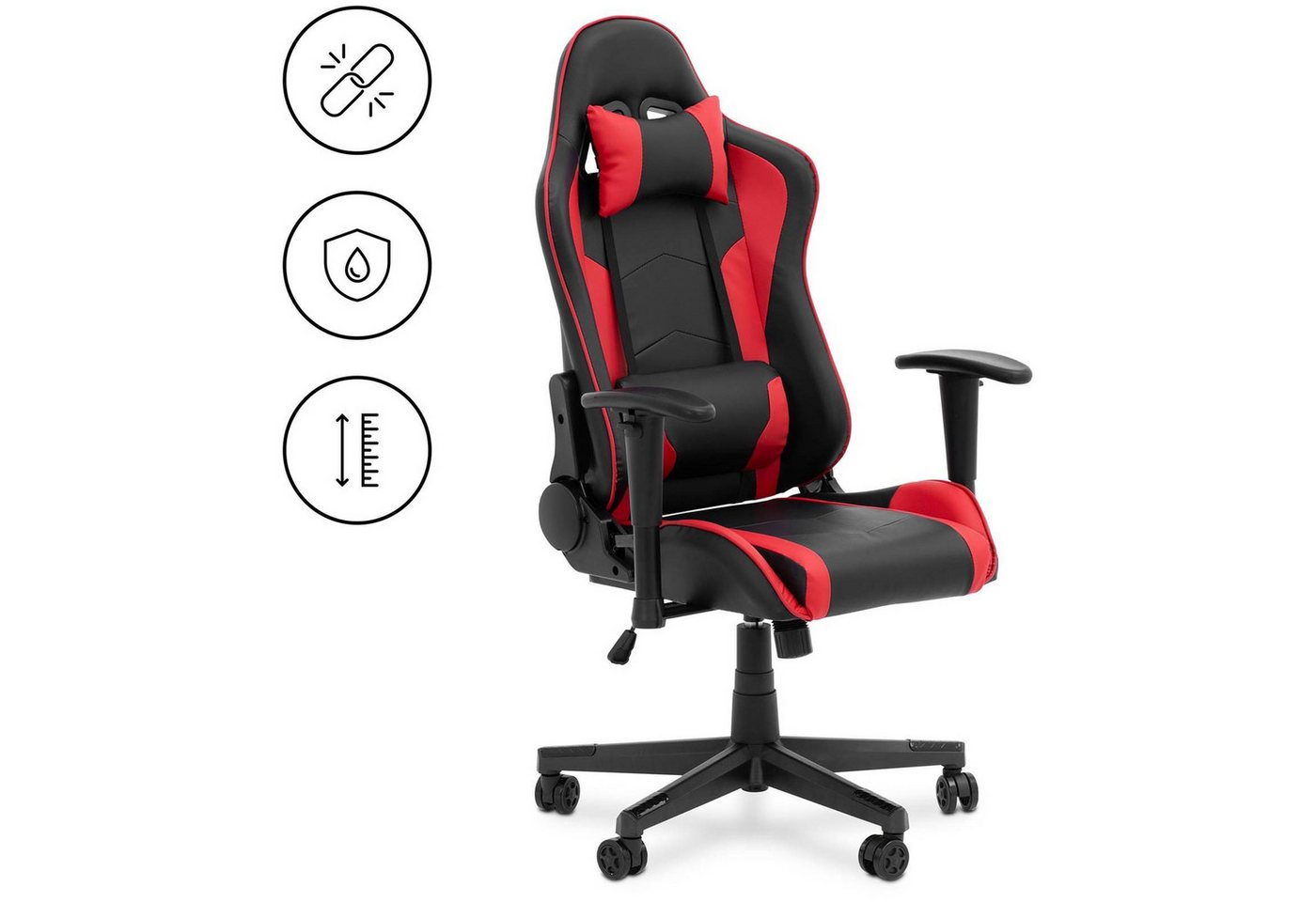 Uniprodo Gaming-Stuhl Einstellbarer Gaming-Stuhl PC-Stuhl mit Armlehnen, Nacken- & von Uniprodo