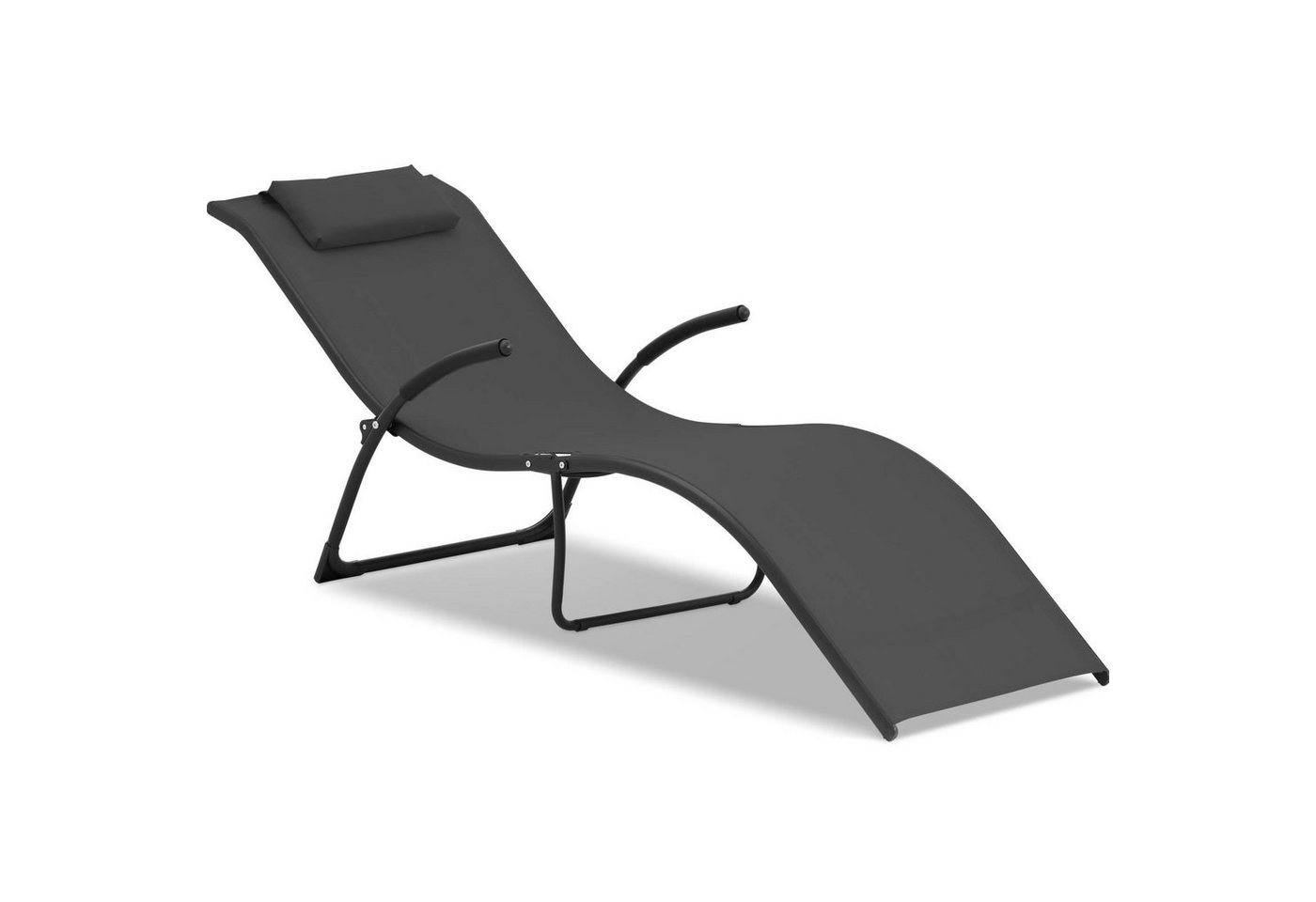 Uniprodo Gartenliege Gartenliege Sonnenliege Liegestuhl Relaxliege Klappbar schwarz von Uniprodo