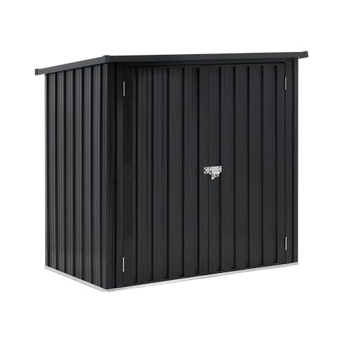 Uniprodo Geräteschuppen Metall mit einem Pultdach 145 x 86 x 135 cm Gerätehaus Gartenhaus Metallgerätehaus Gartenschrank Metallschuppen Schuppen von Uniprodo