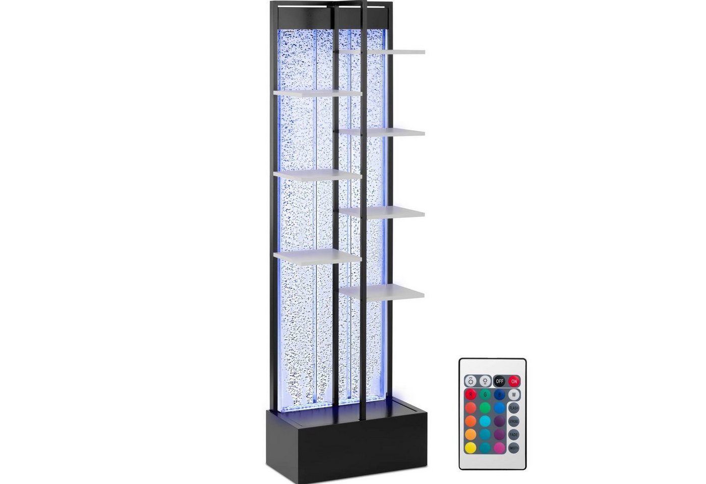 Uniprodo Standvitrine Regal mit Wasserwand LED / RGB Fernbedienung 55 x 30 x 187 cm von Uniprodo