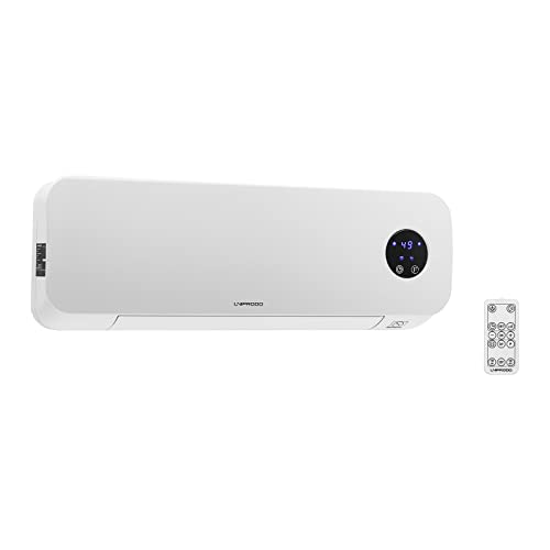 Uniprodo UNI_HEATER_10 Keramikheizlüfter Wandheizung 10 bis 49 °C 1.000 W/2.000 W Fernbedienung Heizgebläse Elektroheizer Heizlüfter Keramik Elektro-Wandheizung von Uniprodo