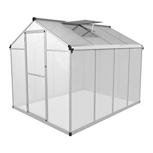 Uniprodo Uni-Green House-01 Gewächshaus 242 x 190 x 195 cm Polycarbonat + Aluminium Garten Gewächshaus Treibhaus Tomatenhaus Gewächshausplatten Glashaus von Uniprodo