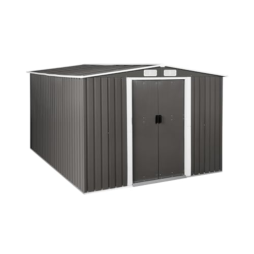 Uniprodo Uni_MS_04 Geräteschuppen 313 x 179 x 258 cm Gartenschrank Gartenschuppen Gartenschrank wetterfest Geräteschrank von Uniprodo