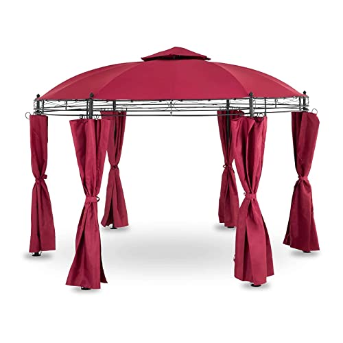 Uniprodo Uni_PERGOLA_3.5BR Gartenpavillon rund Pavillon Festzelt Partyzelt Metall 3,5m 180 g/m² Weinrot von Uniprodo