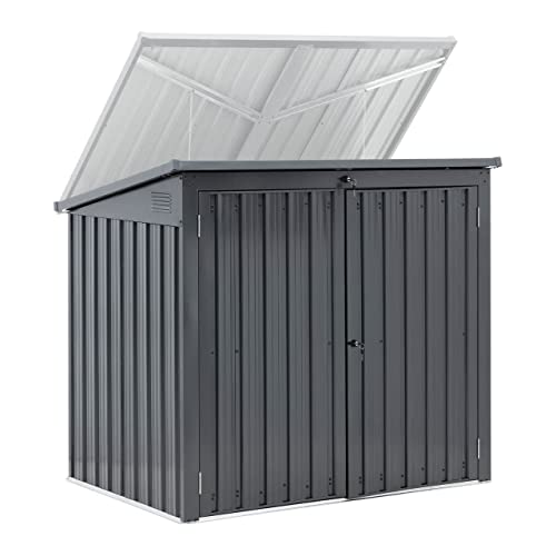 Uniprodo Uni_SHED_02 Mülltonnenbox Metall 2 Tonnen (240 L) abschließbar Mülltonnenbox 2er 240 l Metall Mülltonnenverkleidungen von Uniprodo