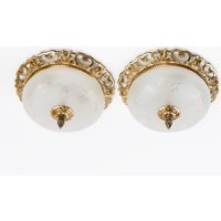 1 Von 2 Vintage Plafoniere Restaurierte Arbeitsbeleuchtung Aus Spanien von UniqThingSpain