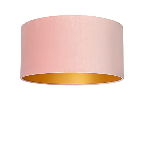 Uniqq Lampenschirm Velours rosa Ø 50 cm - 25 cm hoch von Uniqq