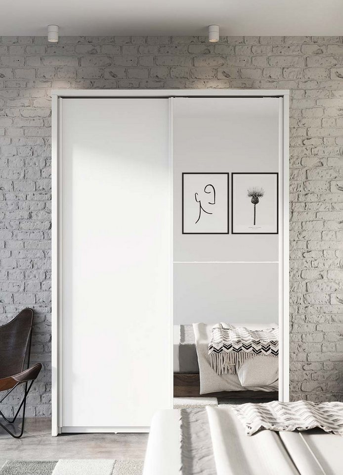 Unique Home Kleiderschrank Kleiderschrank AR21, Schwebetürenschrank mit Spiegel. 160 cm von Unique Home