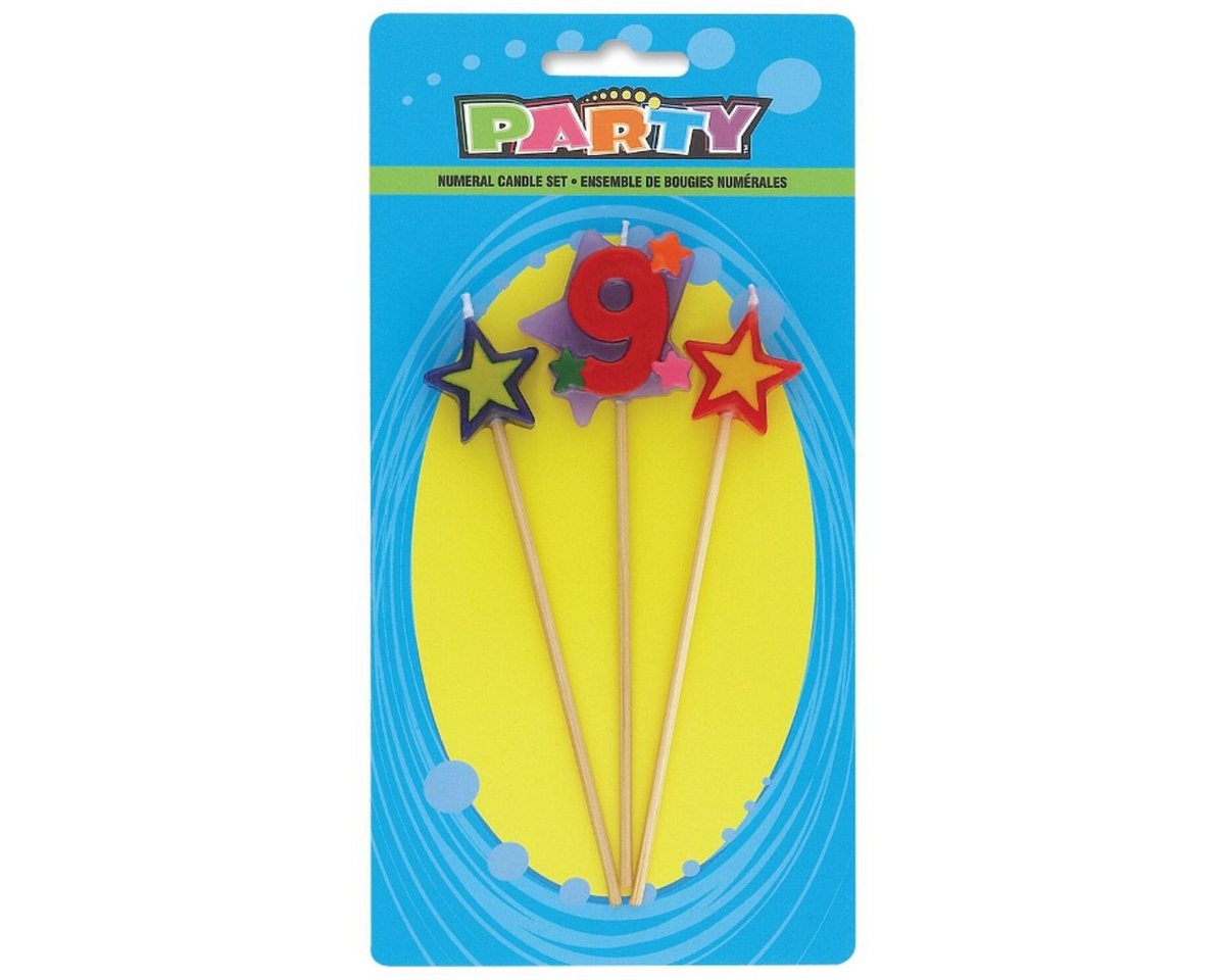 Unique Industries Inc. Geburtstagskerze Kerzenzahl 9 & Sterne am Stab Unique Industries Inc. Geburtstagskerze Kerzenzahl 9 & Sterne am Stab von Unique Industries Inc.