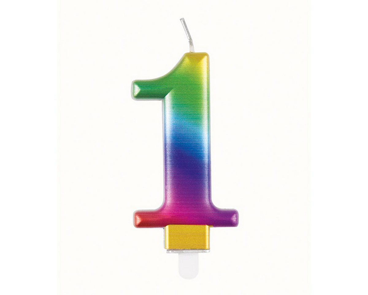 Unique Industries Inc. Geburtstagskerze Kerzenzahl Regenbogen #1 von Unique Industries Inc.