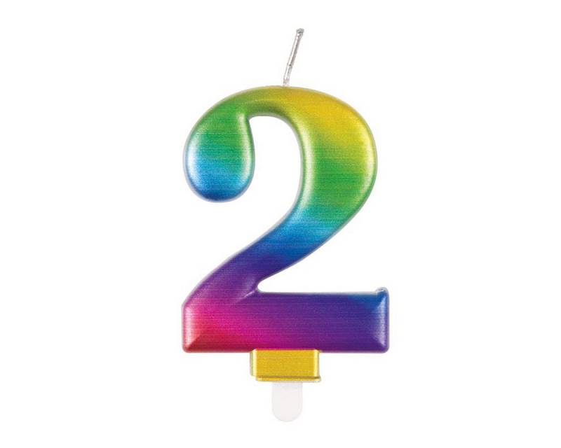 Unique Industries Inc. Geburtstagskerze Kerzenzahl Regenbogen #2 von Unique Industries Inc.