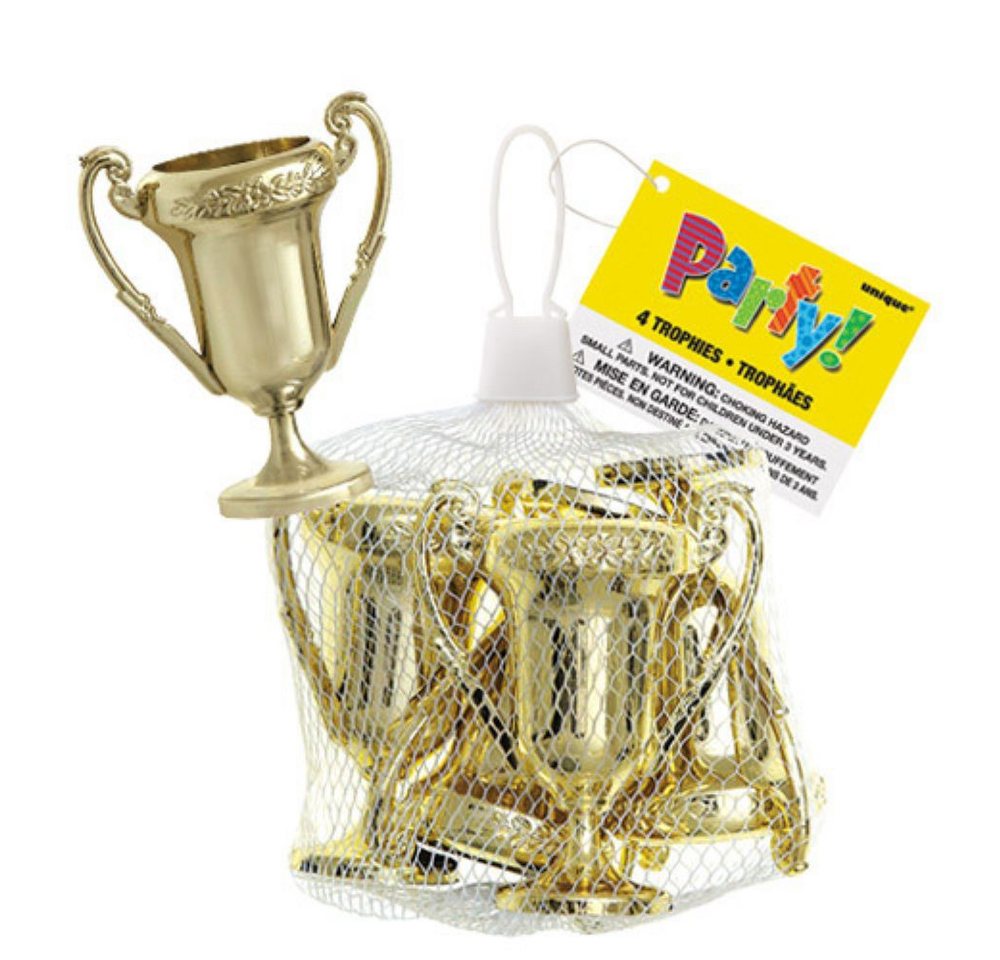Unique Industries Inc. Hängedekoration Favour Pack Trophäe Goldpokal 4St. von Unique Industries Inc.