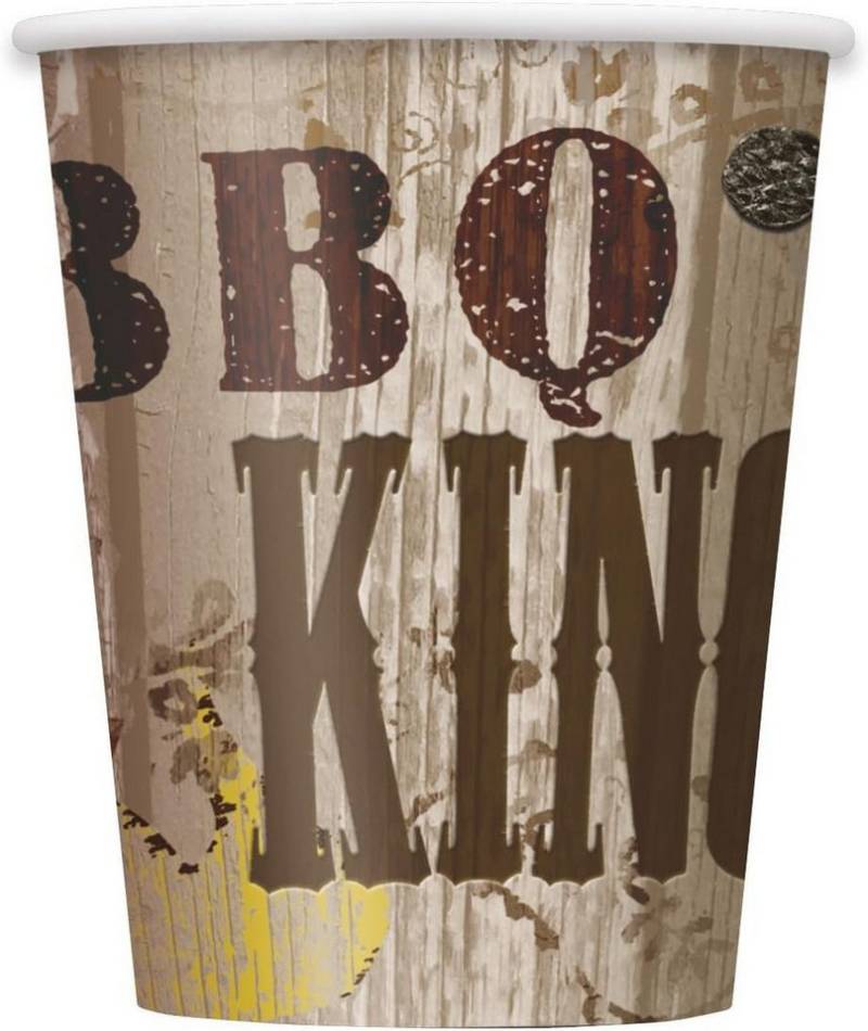 Unique Industries Inc. Einwegbecher Pappbecher BBQ Grill Master 8Stk./266ml, 100% Papier, Pappe von Unique Industries Inc.