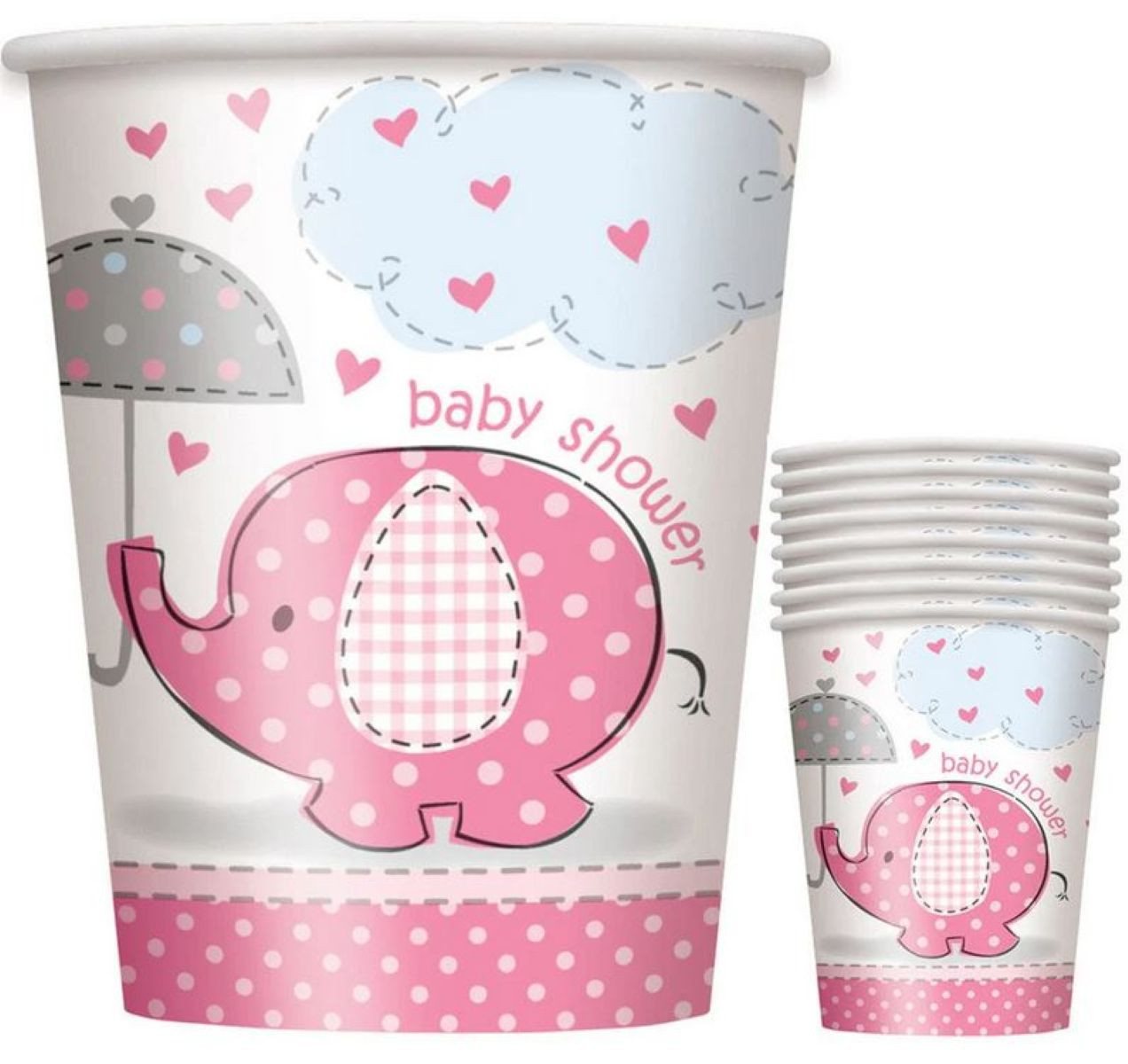 Unique Industries Inc. Hängedekoration Pappbecher Elephant Pink 266ml/8Stk. von Unique Industries Inc.
