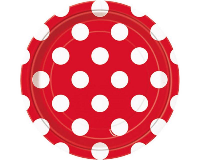 Unique Industries Inc. Pappteller Pappteller Dots 18cmØ/8St. Rot von Unique Industries Inc.