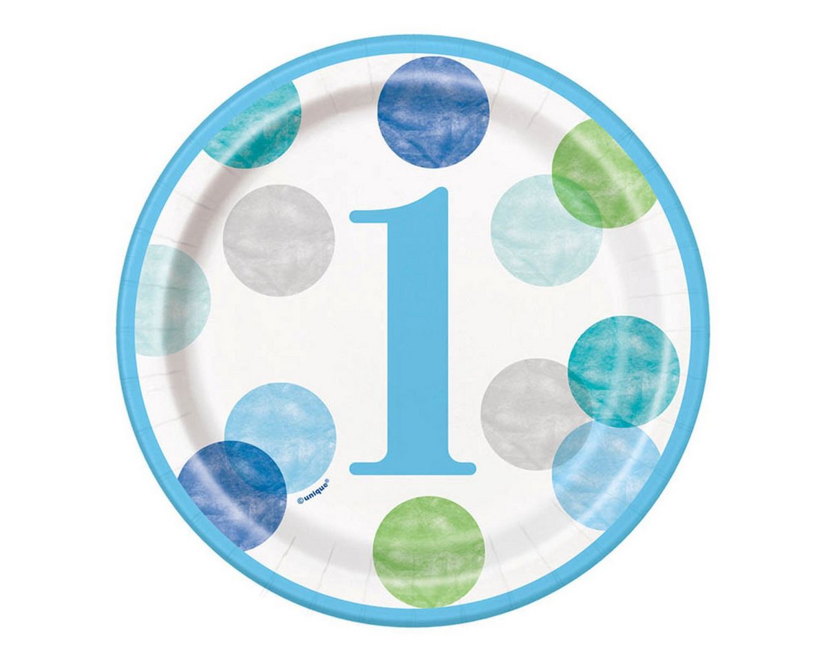 Unique Industries Inc. Hängedekoration Pappteller 'Dots Blau 1st Birthday', Ø18cm/8Stk. Unique Industries Inc. Hängedekoration Pappteller 'Dots Blau 1st Birthday', Ø18cm/8Stk. von Unique Industries Inc.