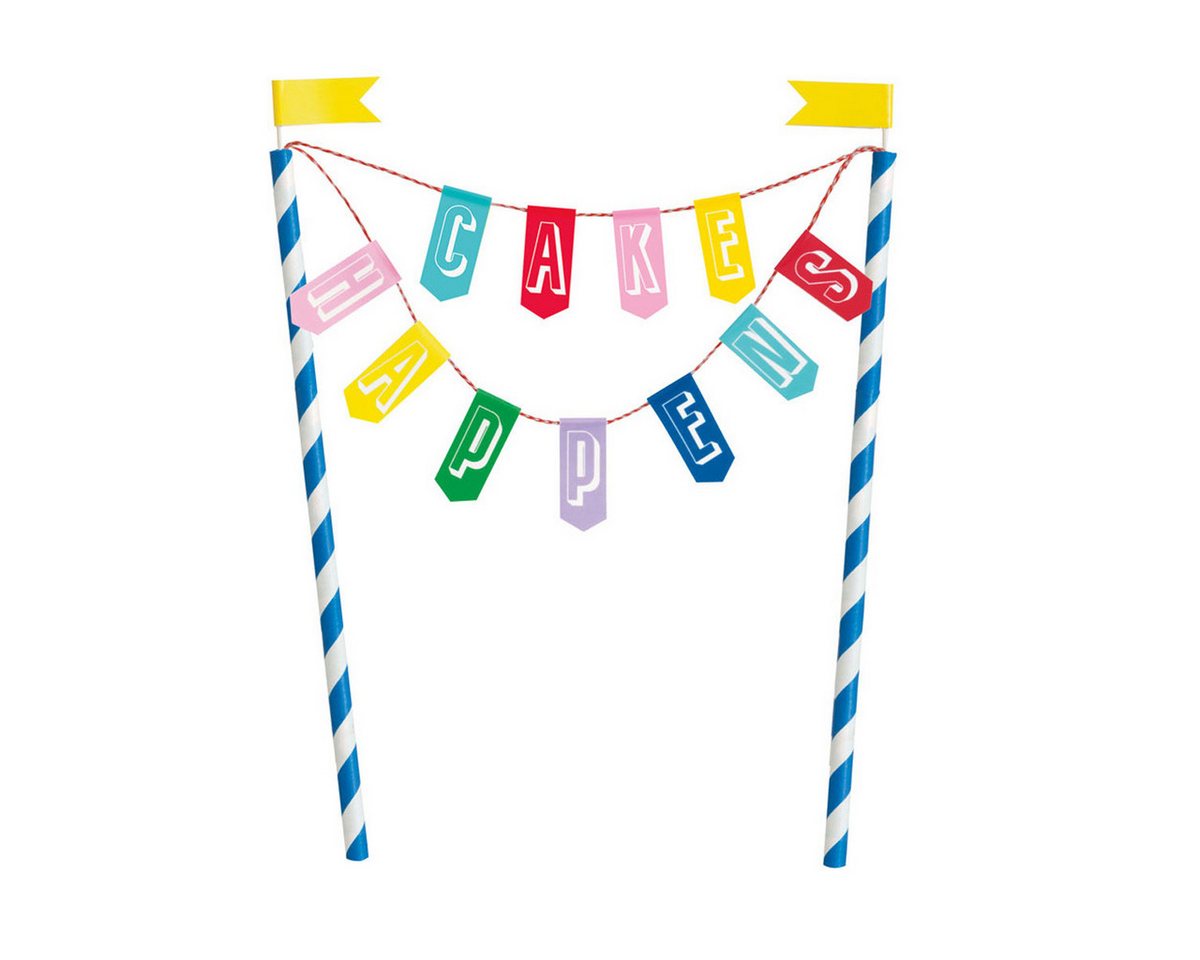 Unique Industries Inc. Tortenstecker Tortendeko Banner Happy Birthday Cake Happens Rain von Unique Industries Inc.