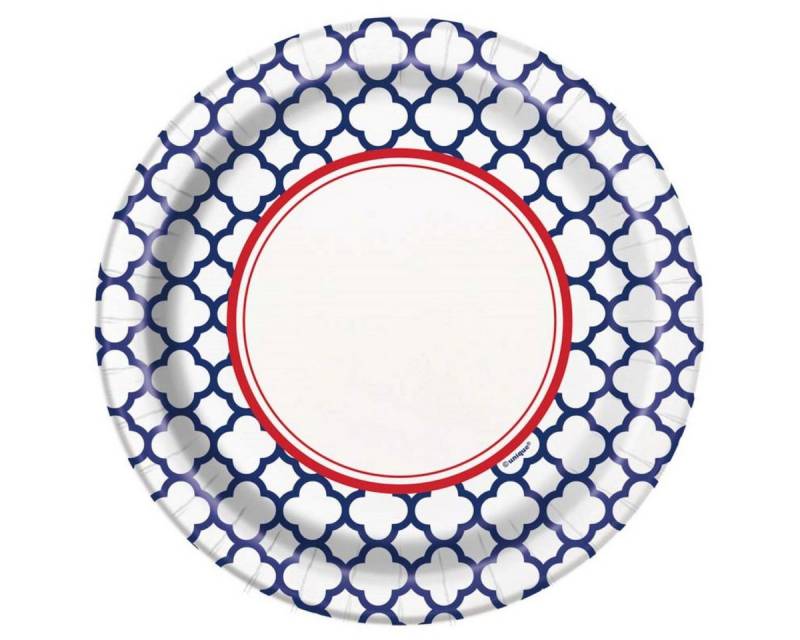 Unique Industries Inc. Pappteller Pappteller HAMPTONS QUATREFOIL 18cm 8Stk von Unique Industries Inc.