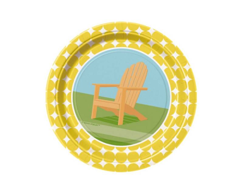 Unique Industries Inc. Pappteller Pappteller SUNNY CHAIRS 18cm/8 Stück von Unique Industries Inc.