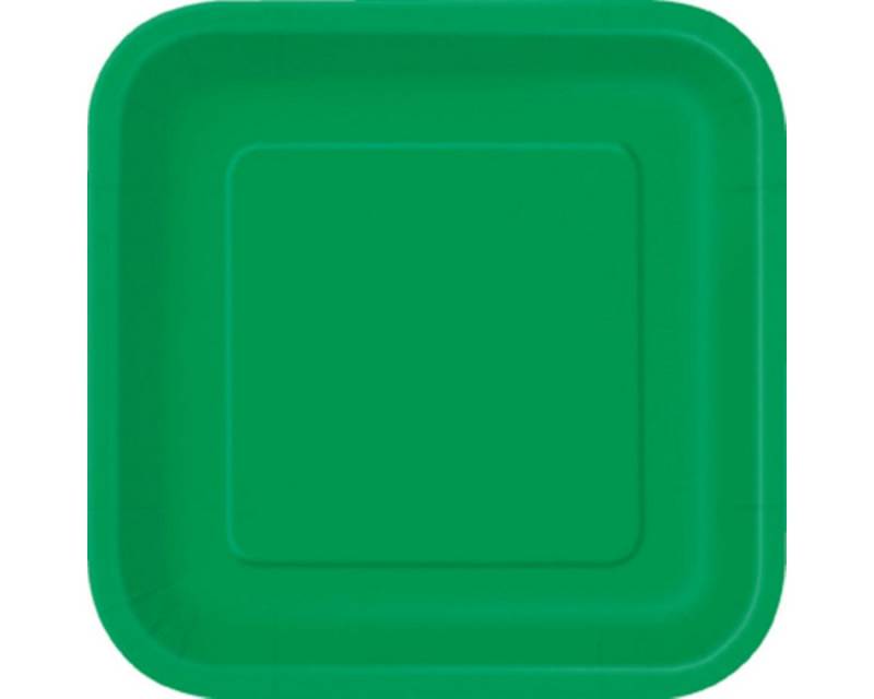 Unique Industries Inc. Pappteller Pappteller Uni Quadratisch 18cm/16St. Grün von Unique Industries Inc.