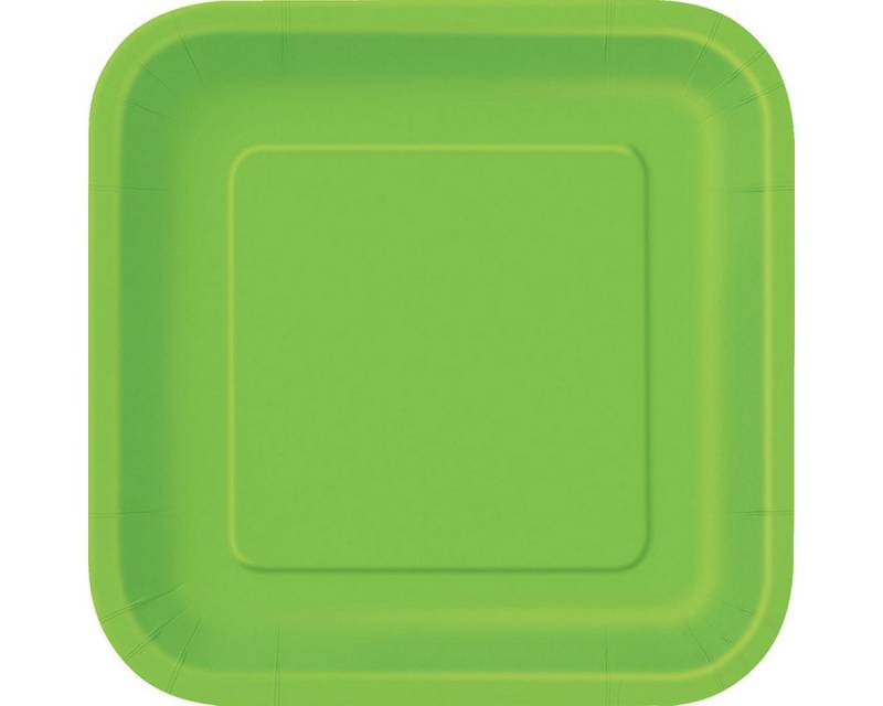 Unique Industries Inc. Pappteller Pappteller Uni Quadratisch 23cm/14Stk. Kiwi/Limegr von Unique Industries Inc.