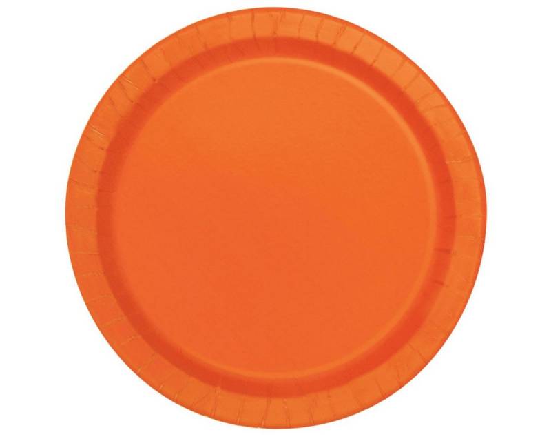Unique Industries Inc. Pappteller Pappteller Uni Rund ca. 18cmØ20St. Orange von Unique Industries Inc.