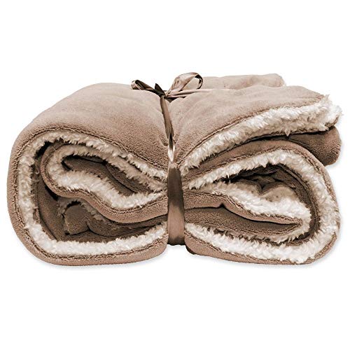 Decke Lars Coral Fleece/Suede 150 x 200 cm Farbe Warm Taupe von Unique Living