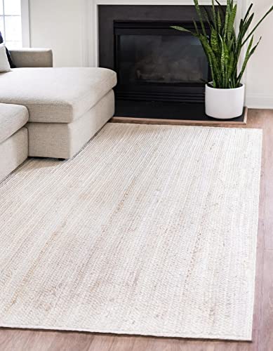 Unique Loom Braided Jute Collection Hand Woven Natural Fibers Beige Area Rug (3' 3 x 5' 0), Beige/Natural von Unique Loom
