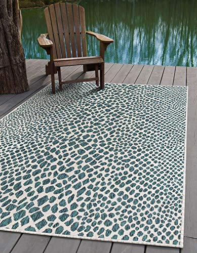 Unique Loom Jill Zarin Outdoor Collection Modern Geometric Beige Area Rug von Unique Loom