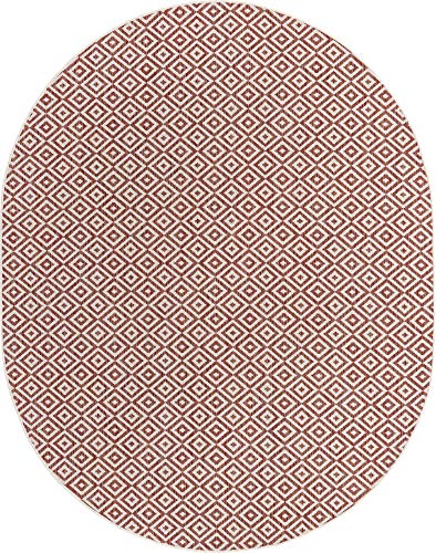 Unique Loom Jill Zarin Outdoor Collection Modern Geometric Rust Red/Ivory Oval Rug (7' 10 x 10' 0) von Unique Loom