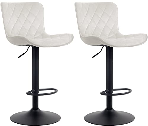 Unique Nature Barhocker 0001_2er – stufenlos höhenverstellbar für Flexible Sitzhöhe – 360° frei drehbar für maximale Beweglichkeit – pflegeleichter Kunstlederbezug von Unique Nature