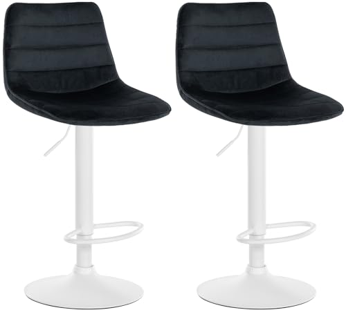 Unique Nature Barhocker 2er – 360° frei drehbar für maximale Beweglichkeit – inkl. komfortabler Fußablage – modernes verchromtes Metallgestell – robust von Unique Nature