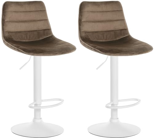 Unique Nature Barhocker 2er – 360° frei drehbar für maximale Beweglichkeit – inkl. komfortabler Fußablage – modernes verchromtes Metallgestell – robust von Unique Nature